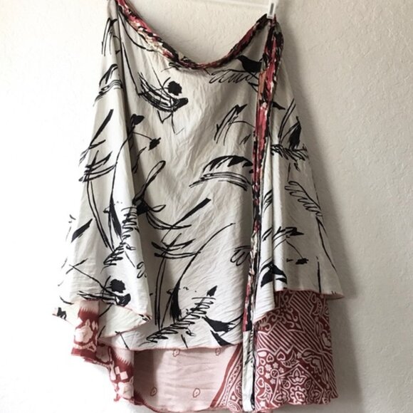 Dresses & Skirts - Silk sari wrap skirt boho reversible midi hippy